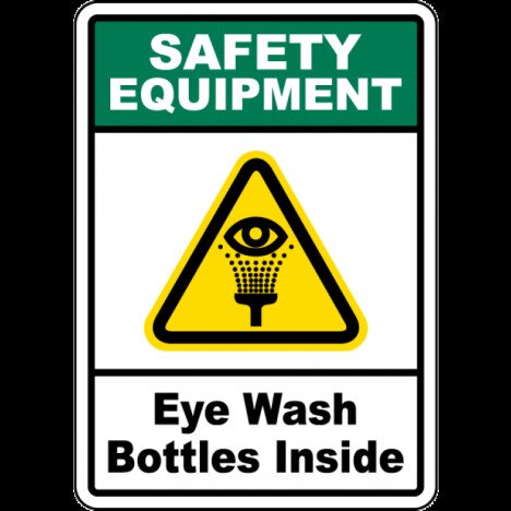 Eye Wash Bottles Inside Sign