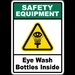 Eye Wash Bottles Inside Sign